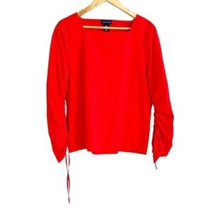 Adrienne Vittadini Red Cotton Blend Top Size M